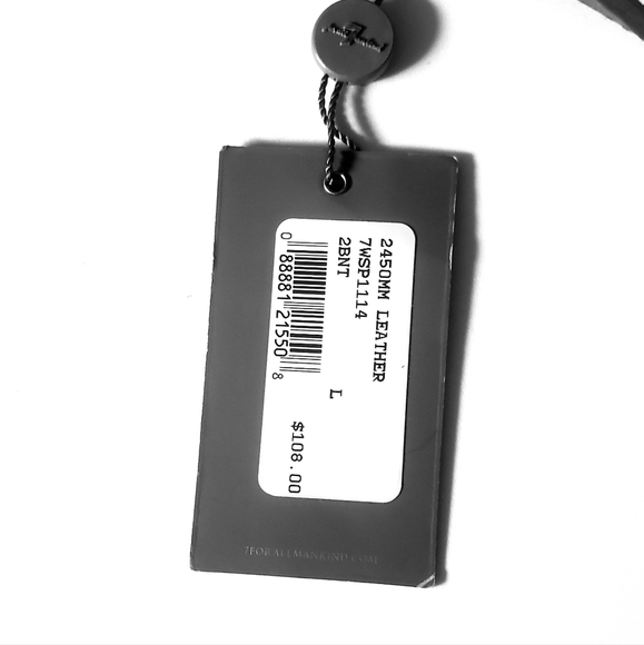 New $108 7 for all Mankind 7FAM WOMEN'S WOVEN BELT WITH COGNAC LEATHER L NWT - Picture 8 of 9